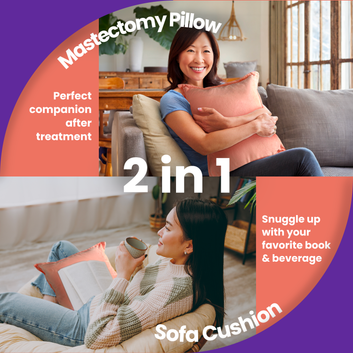 Kokobal Mastectomy Pillow with Sofa Cushion | Post Op Pillow For Breast Surgery Recovery