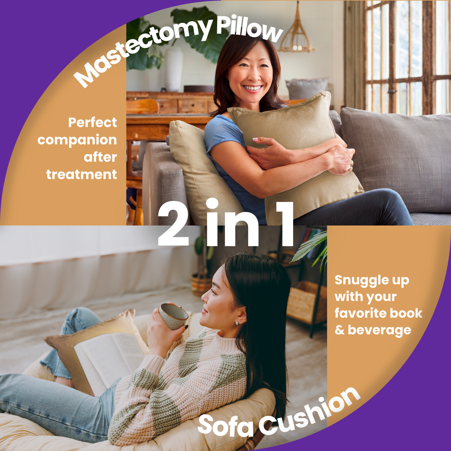 Kokobal Mastectomy Pillow with Sofa Cushion | Post Op Pillow For Breast Surgery Recovery