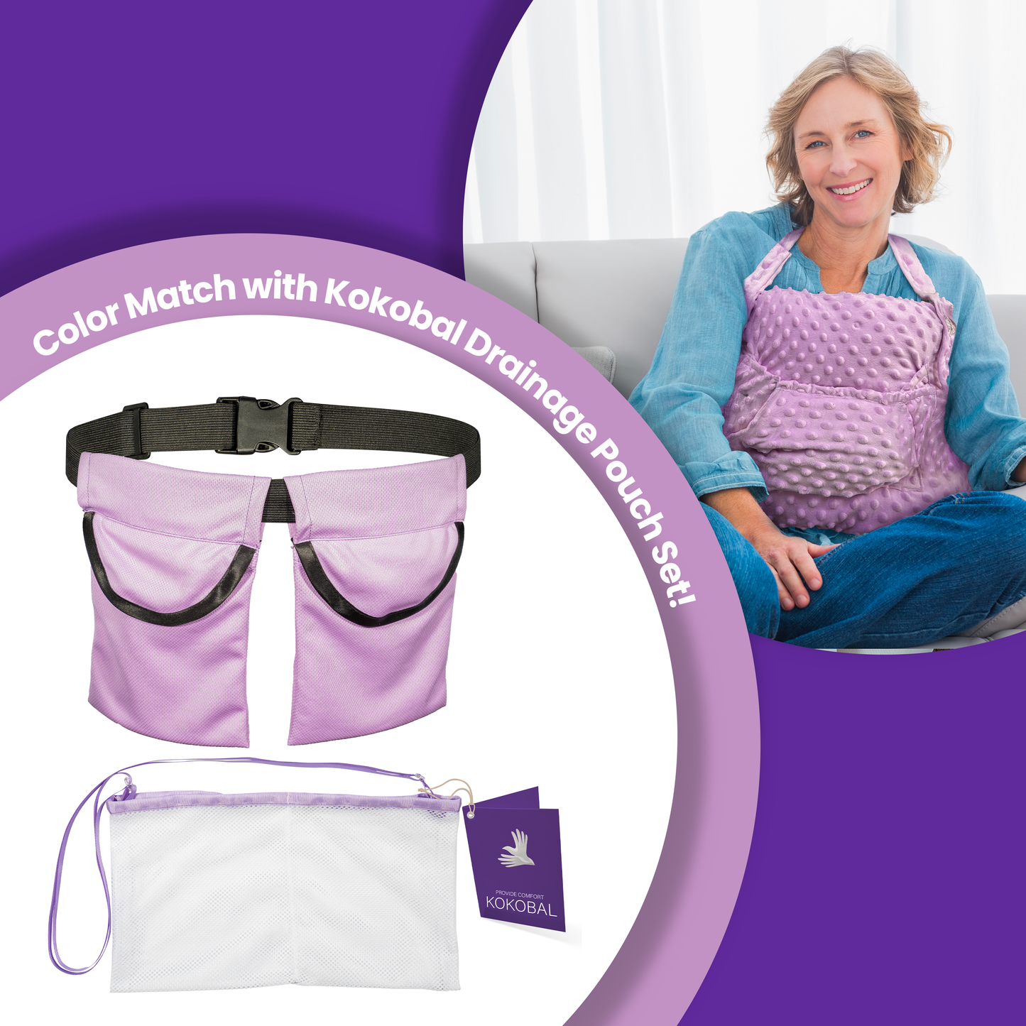Kokobal Mastectomy Pillow with Sofa Cushion | Post Op Pillow For Breast Surgery Recovery