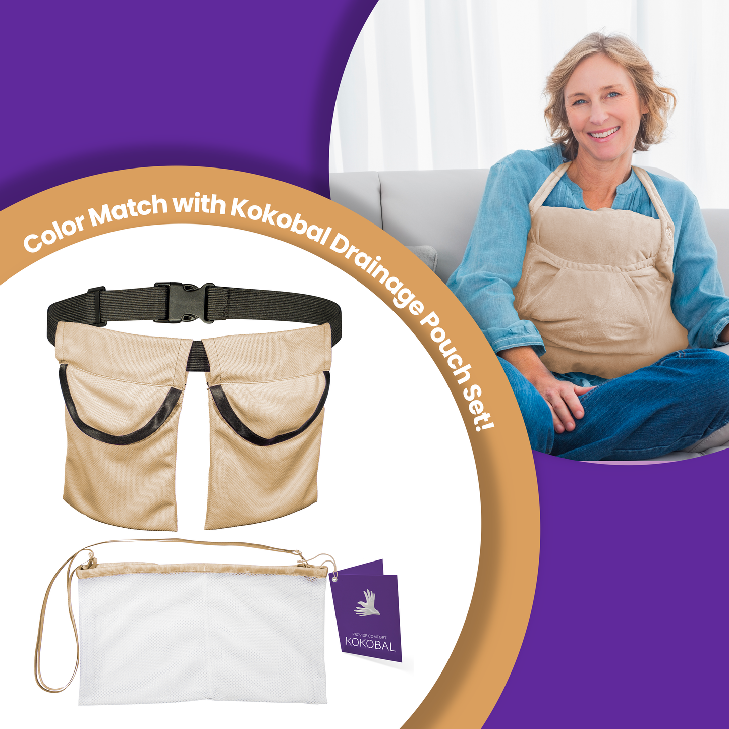 Kokobal Mastectomy Pillow with Sofa Cushion | Post Op Pillow For Breast Surgery Recovery