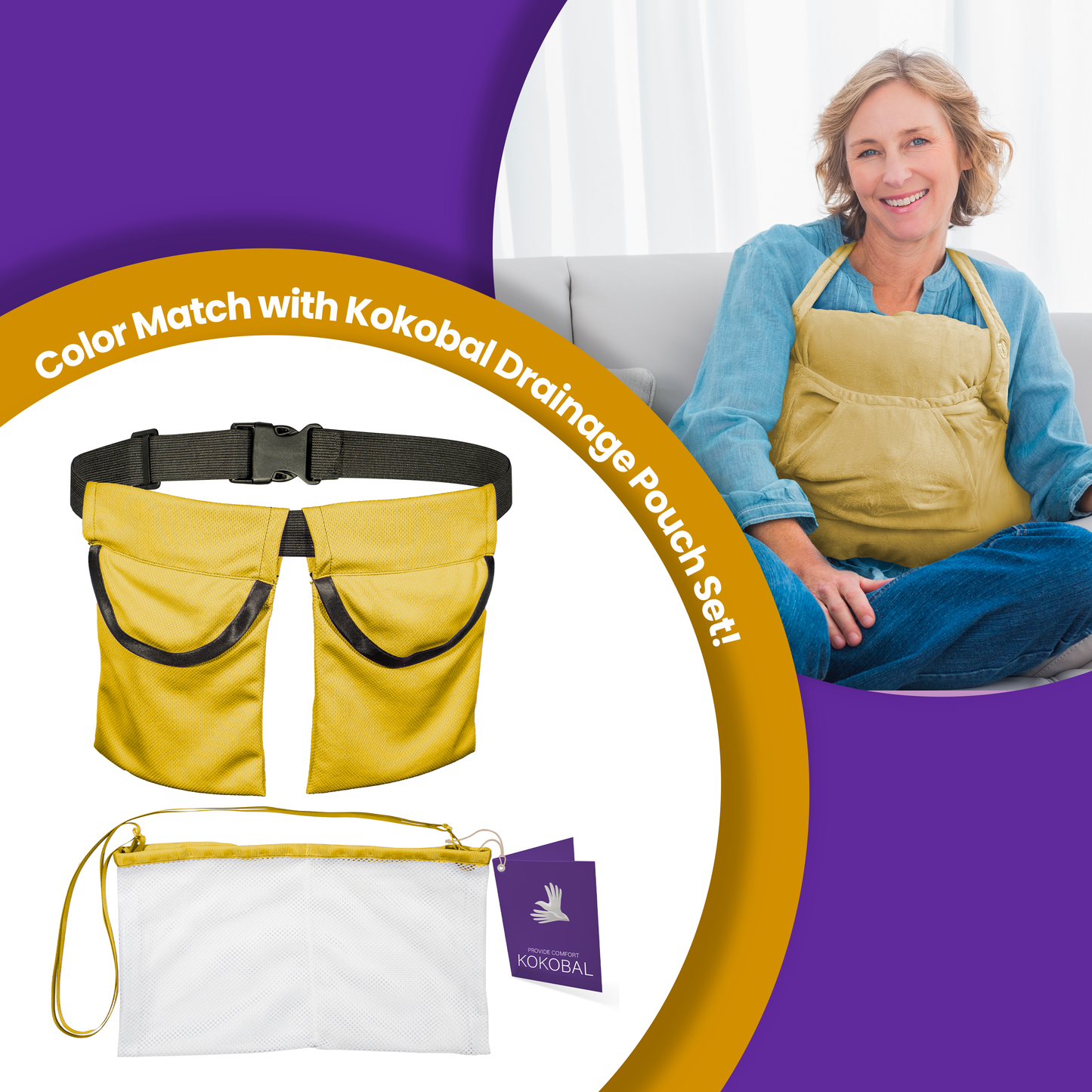 Kokobal Mastectomy Pillow with Sofa Cushion | Post Op Pillow For Breast Surgery Recovery