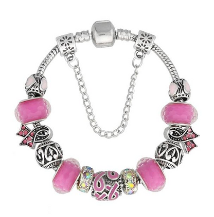 Murano Glass Breast Cancer Bracelet (Free Gift)