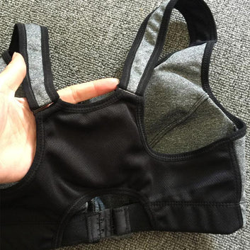 High Support Padded Zipper Sports Bra for Post-Surgery Comfort