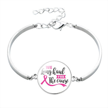 Trendy Pink Ribbon Breast Cancer Bracelet Jewelry Multi Cancer Awareness Bracelets