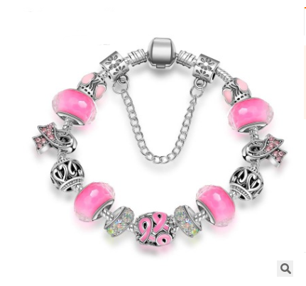 Murano Glass Breast Cancer Bracelet (Free Gift)