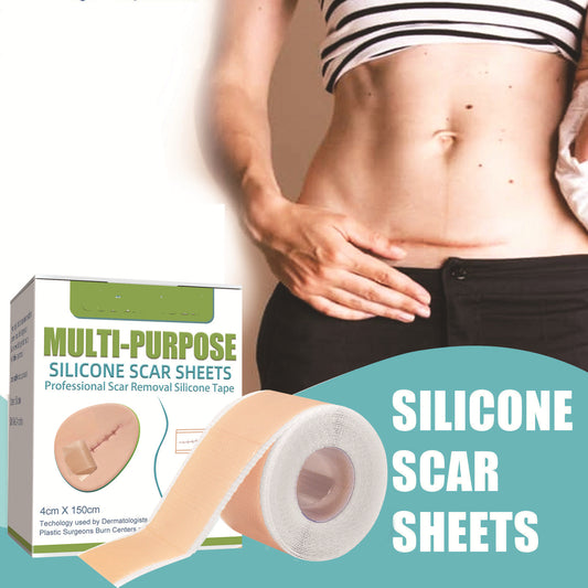 Medical Grade Silicone Scar Sheets/Tape (1.6”x 60”), for Post-Surgery Scars