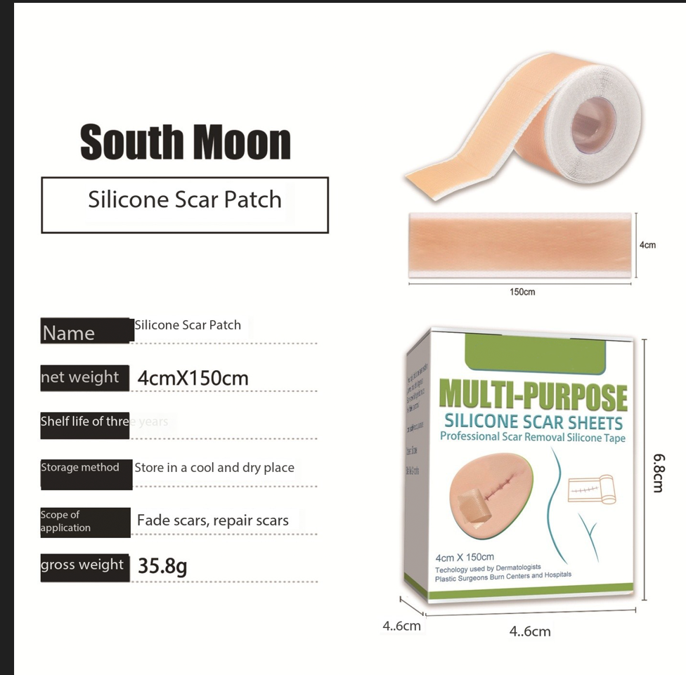 Medical Grade Silicone Scar Sheets/Tape (1.6”x 60”), for Post-Surgery Scars